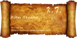 Kóhn Tivadar névjegykártya